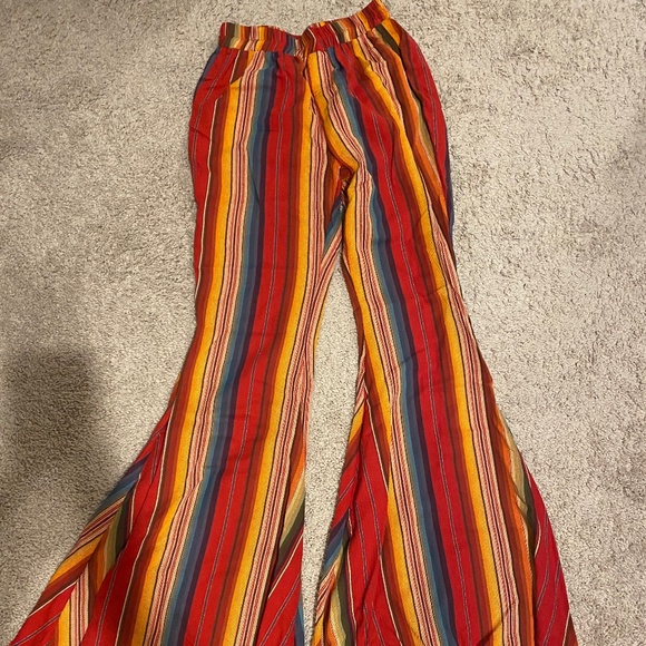 L&B Pants - Women’s L&B Striped Bell Bottom Pants - Size M